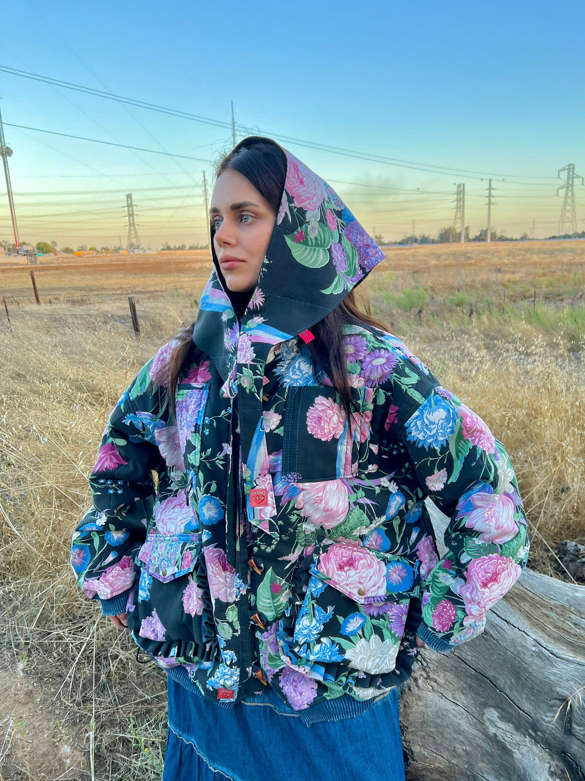 Upcycled Jacket & Headscarf Set